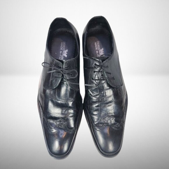 Georgio Armani Men's Derby Croco Leather Shoes - Size: 42 - Picture 12 of 14